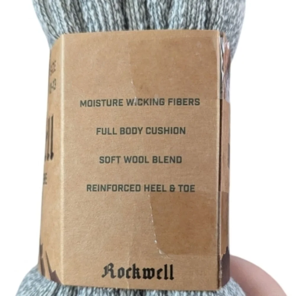 Rockwell Industrial Extreme Socks Mens 10-13 Gray Wool Blend